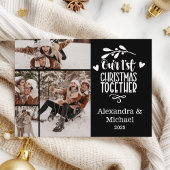 4 Photo Minimalist First Christmas Together Feestdagenkaart