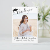 4 PHOTO Modern Eenvoudig Minimalistisch Afstuderen Bedankkaart (Staand voorkant)
