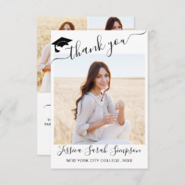4 PHOTO Modern Eenvoudig Minimalistisch Afstuderen Bedankkaart