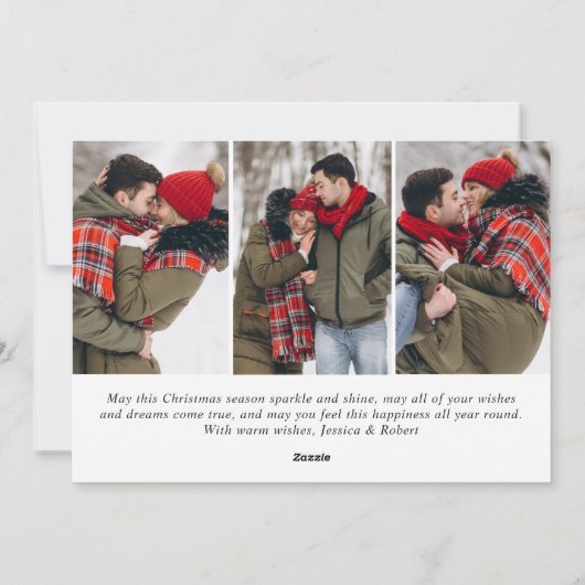 4 PHOTO Modern gouden kerstgroet Feestdagenkaart (Achterkant)