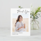 4 PHOTO Moderne, eenvoudige minimalistische Afstud Bedankkaart (Staand voorkant)