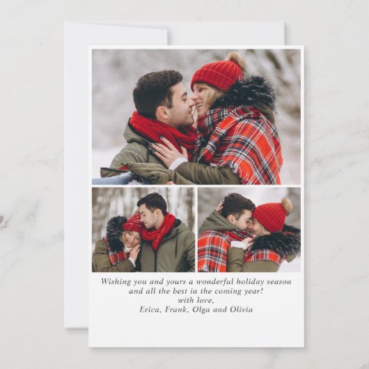 4 PHOTO Moderne prettige kerstgroet Feestdagenkaart (Achterkant)