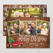 4 PHOTO Retro Kerstmis Rustige Twitter Feestdagenkaart (Voorkant / Achterkant)