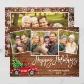 4 PHOTO Retro Kerstmis Rustige Twitter Feestdagenkaart (Voorkant / Achterkant)