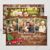 4 PHOTO Retro Kerstmis Rustige Twitter Feestdagenkaart (Voorkant / Achterkant)