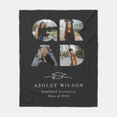 4 Photo Script Zwart Afstuderen Fleece Deken (Voorkant)