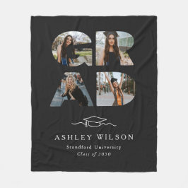 4 Photo Script Zwart Afstuderen Fleece Deken