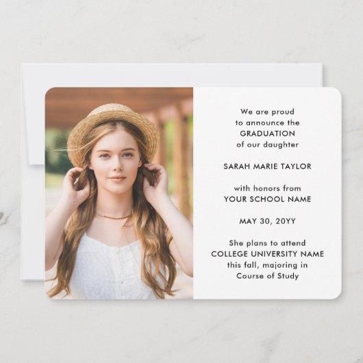 4 Photo Simple Modern Bold Typography Graduation Aankondiging (Achterkant)