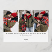 4 PHOTO Sparkle Merry-kerstgroet Gold Folie Feestdagenkaart (Achterkant)