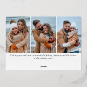 4 PHOTO Sparkle Merry-kerstgroet Gold Folie Feestdagenkaart (Achterkant)