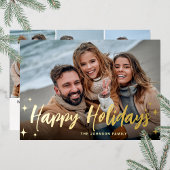 4 PHOTO Sparkle Merry-kerstgroet Gold Folie Feestdagenkaart