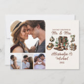 4 Photo Western First Christmas As Mrs and Mr Feestdagenkaart (Voorkant)