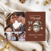 4 Photo Western First Christmas Married Feestdagenkaart