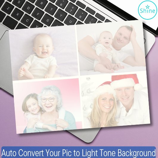 4 Photos Auto Convert Pic to Light Tone Background Notitieblok