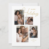 4 Photos Collage Original Modern Minimalist Chic  Feestdagenkaart (Voorkant)