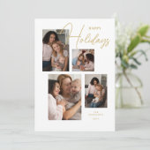 4 Photos Collage Original Modern Minimalist Chic  Feestdagenkaart (Staand voorkant)