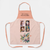 4 photos grandchildren floral peach schort (Voorkant)