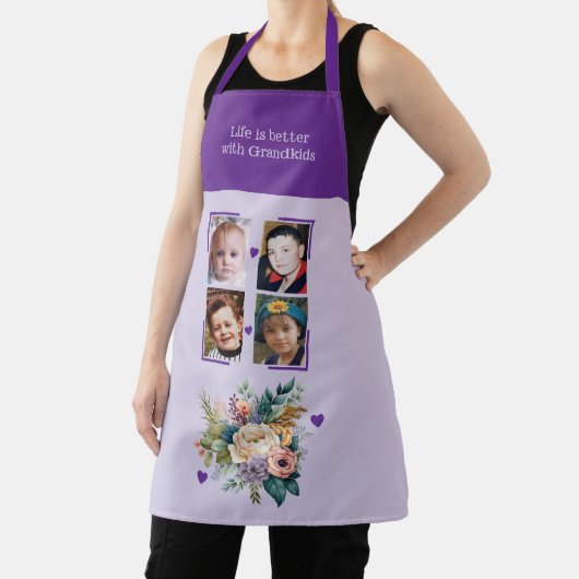 4 photos grandchildren floral purple schort (Insitu)