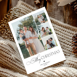 4 photos minimalist elegant Merry Christmas Feestdagenkaart