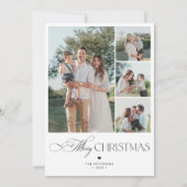 4 photos minimalist elegant Merry Christmas Feestdagenkaart (Voorkant)