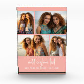 4 Pic Collage - eenvoudig, minimaal roze en script Fotoblokken (Voorkant)
