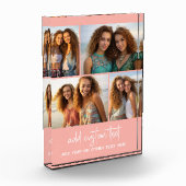 4 Pic Collage - eenvoudig, minimaal roze en script Fotoblokken (Links)