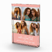 4 Pic Collage - eenvoudig, minimaal roze en script Fotoblokken (Rechts)