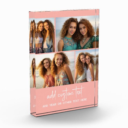 4 Pic Collage - eenvoudige, minimale blos en scrip Fotoblokken (Links)