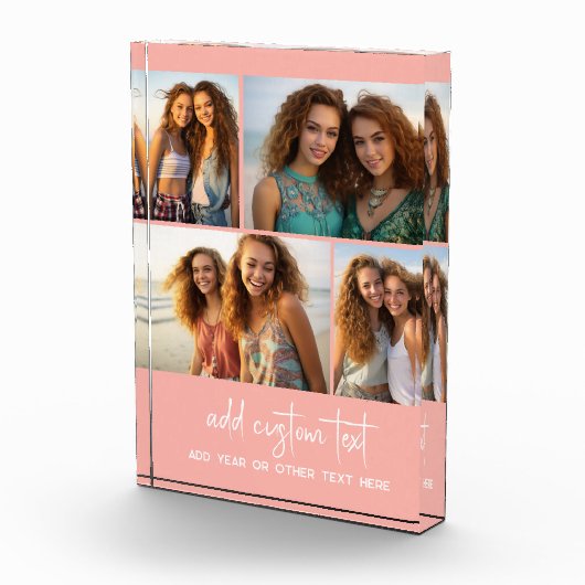 4 Pic Collage - eenvoudige, minimale blos en scrip Fotoblokken (Rechts)