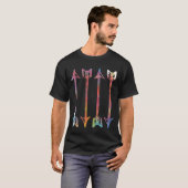 4 Pijlen Waterverf Tie Dye Archery Tribal Native T-shirt (Voorkant volledig)