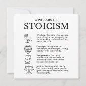 4 pijlers van het stoïcisme kaart (Voorkant)