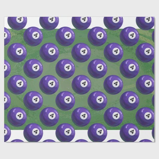 4 Pool Ball Patroon Cadeaupapier (Vlak)