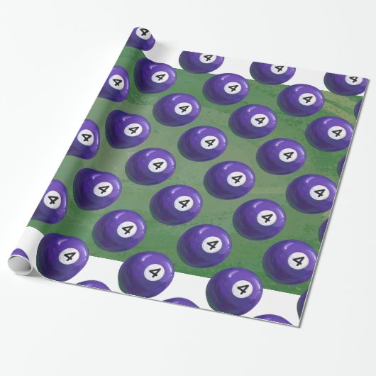 4 Pool Ball Patroon Cadeaupapier (Uitgerold)