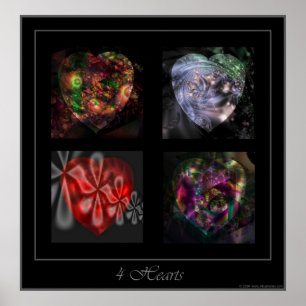 4 poster voor harten