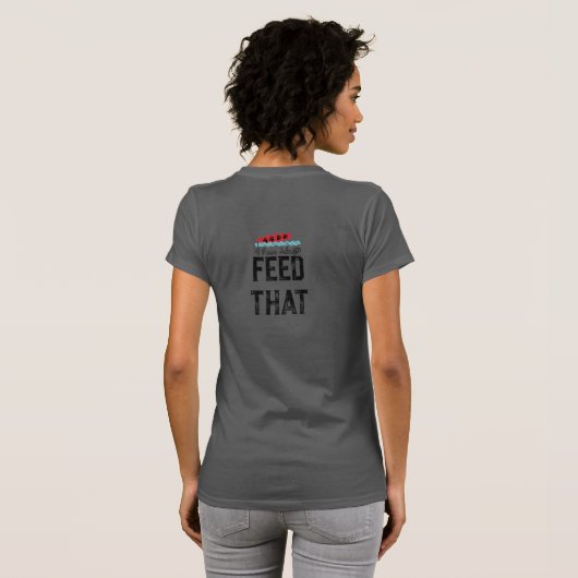 4 poten drift voer dat vrouwen korte mouw t-shirt (Achterkant volledig)