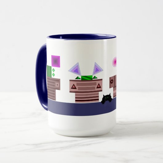 4 potten en een Mok met katten (Voorkant links)