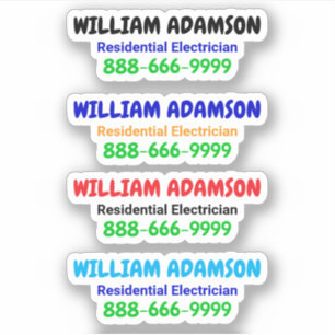 4 Promotioneel elektricien telefoonnummer   Contac Sticker