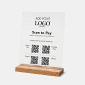 4 Qr Code Scan om moderne professionele betaling t Acryl Bord (Hoek)