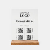 4 QR Code Social Media Verbinding met US Logo Mode Acryl Bord (Voorkant)