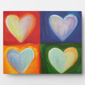 4 Rainbow Love Hearts Art Print Plaques Fotoplaat (Voorkant)