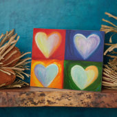 4 Rainbow Love Hearts Art Print Plaques Fotoplaat (Zijkant)