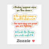 4 Recovery Quotes | Motivational & Inspirational Sticker (Vel)