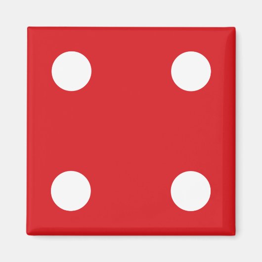 4 Red Dice Magnet (Voorkant)