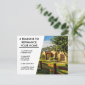 4 Redenen voor Refinance Mortgage Company Briefkaart (Staand voorkant)