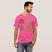 4 Retro Wolbal Ontwerp Breier Cadeau Breien T-shirt (Voorkant volledig)