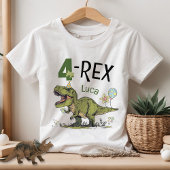 4-Rex Schattigee Dinosaurus Thema 4e Verjaardagsfe Kinder Shirts