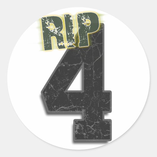 #4 RIP Brett Favre Begrafenis Sticker (sticker) (Voorkant)