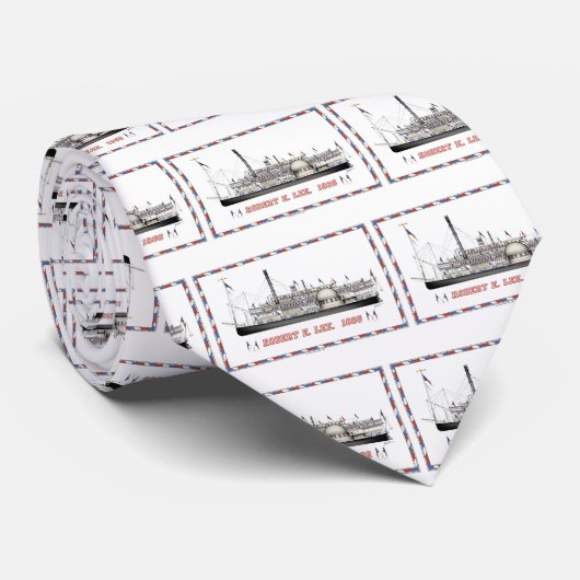 4 robert e lee vlaggen stropdas (Opgerold)