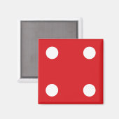4 Rode Dobbelstenen Magneet (Voorkant / Achterkant)