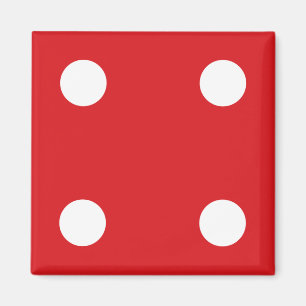 4 Rode Dobbelstenen Magneet